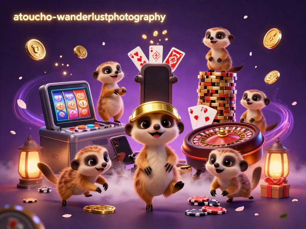 Experience the excitement of atouchofwanderlustphotography as meerkats play games in a lively casino.