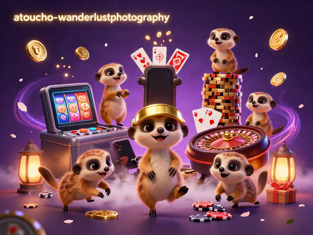Experience the excitement of atouchofwanderlustphotography as meerkats play games in a lively casino.