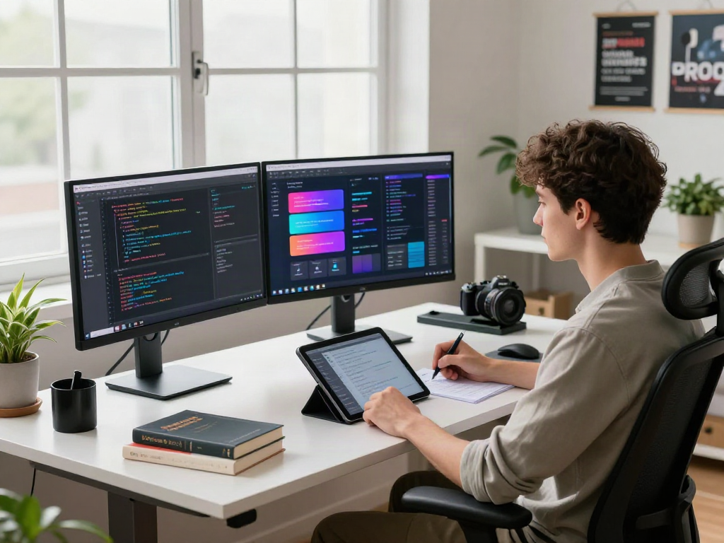 Pikashow interface displayed on multiple monitors in a modern tech workspace.