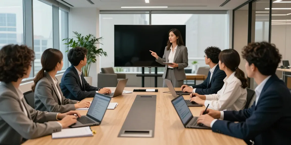 The largest insurance companies in the world discussing strategies in a modern corporate office.