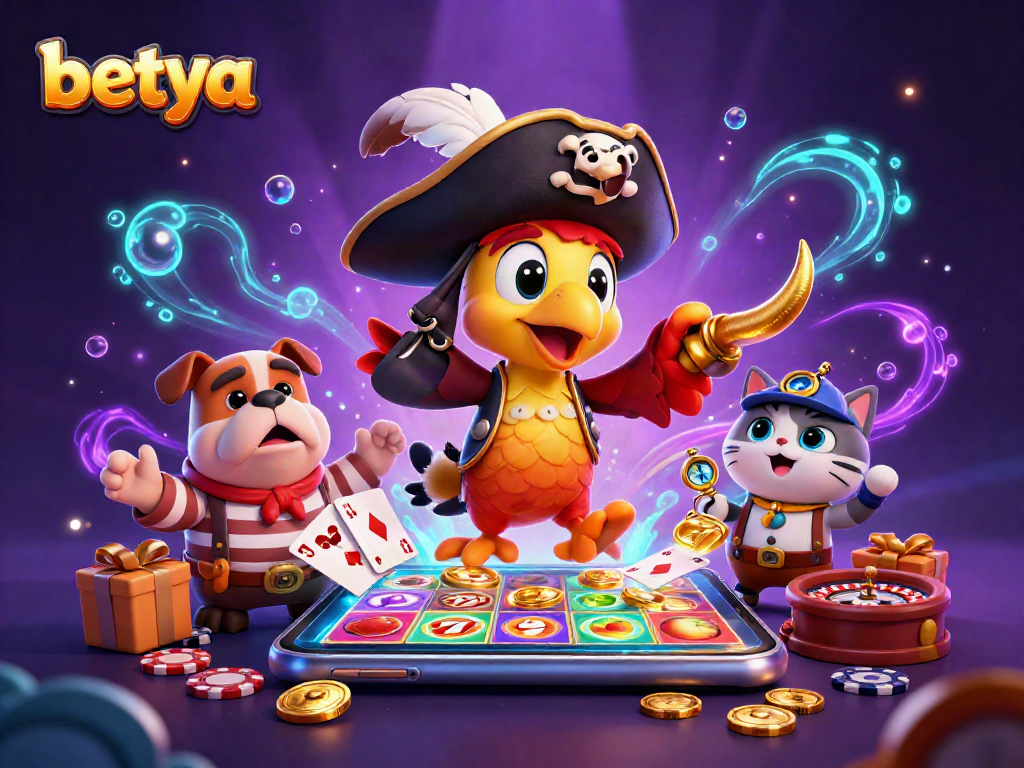 Experience the thrill of betting at Betya with dynamic casino characters and games!