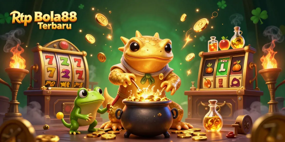 Engage with Rtp Bola88 Terbaru featuring a golden salamander alchemist in a vibrant casino scene.
