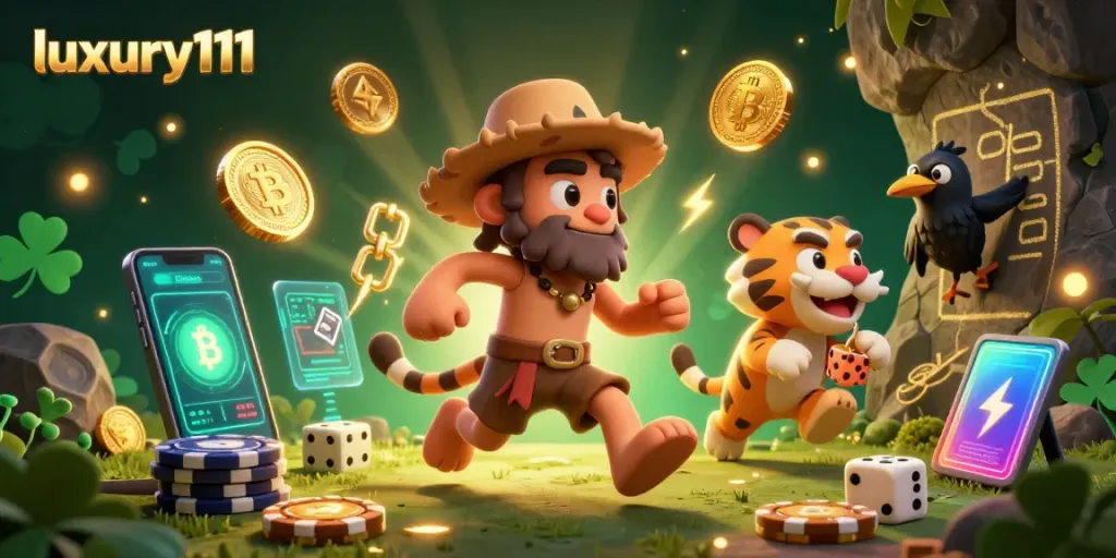 Engage with luxury111's vibrant online casino featuring interactive elements and bold graphics.