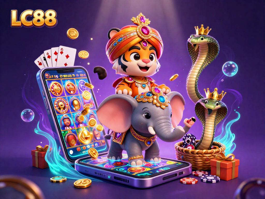 Experience thrilling gaming action at LC88 with vibrant animations and rich casino elements.