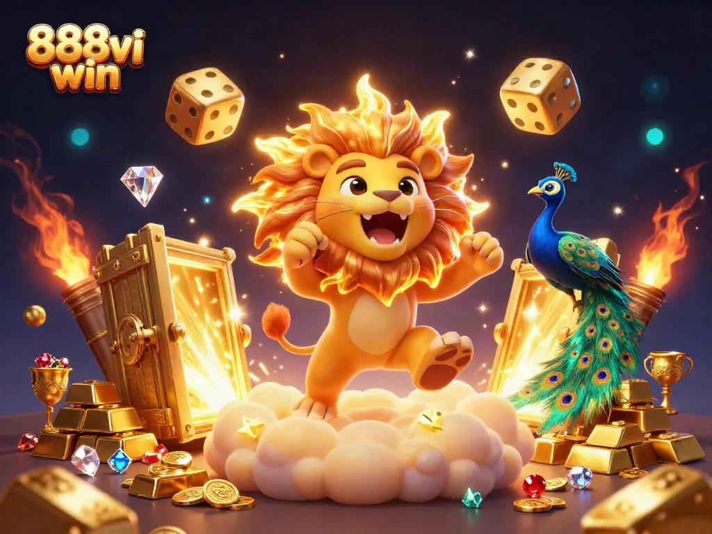 Experience 888vi win with thrilling games and vibrant treasures in action-packed casino scene