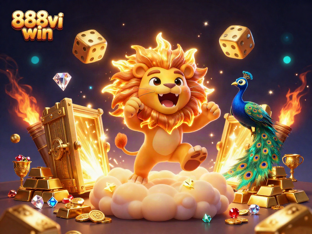 Experience 888vi win with thrilling games and vibrant treasures in action-packed casino scene