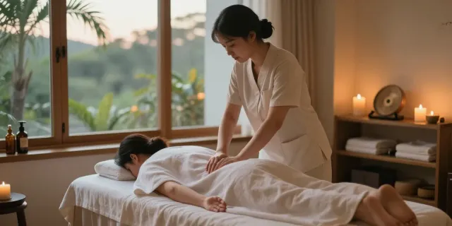 Relaxing 부천출장안마 massage therapy in a tranquil spa setting