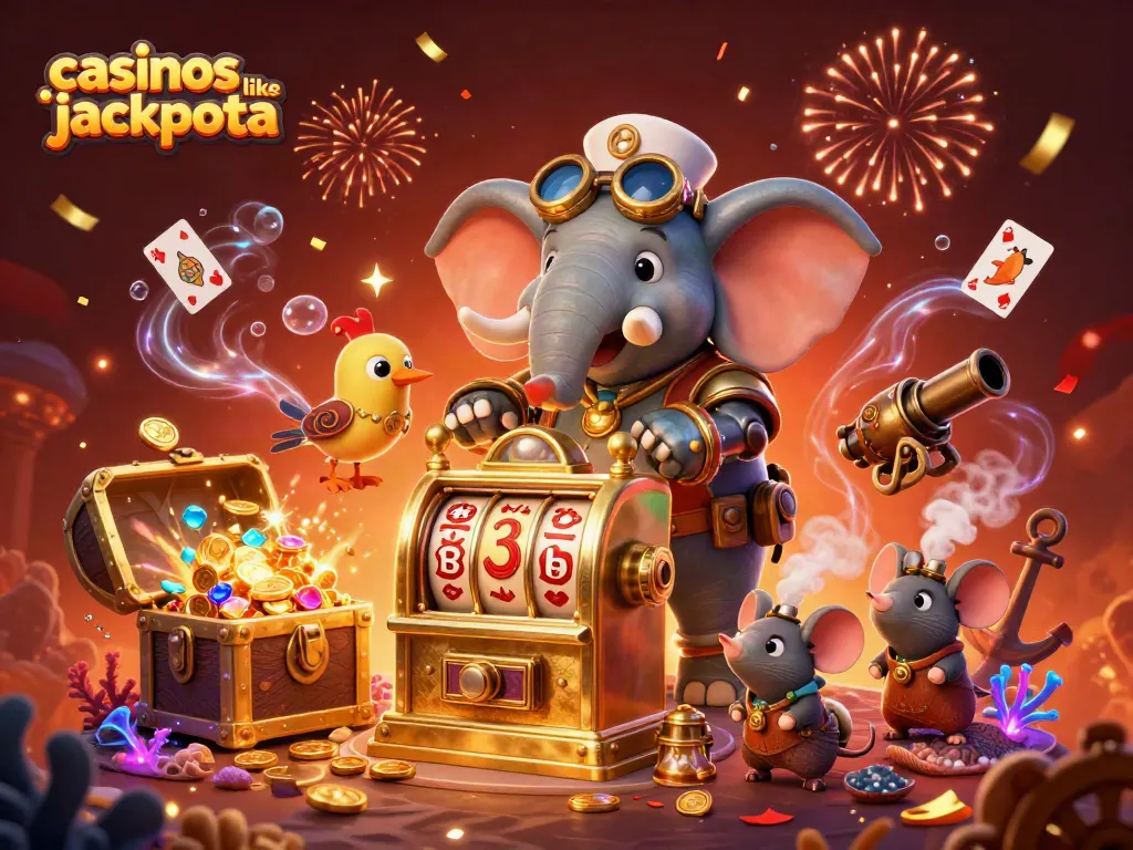 Experience wins at casinos like jackpota with vibrant slot machines and steampunk characters.