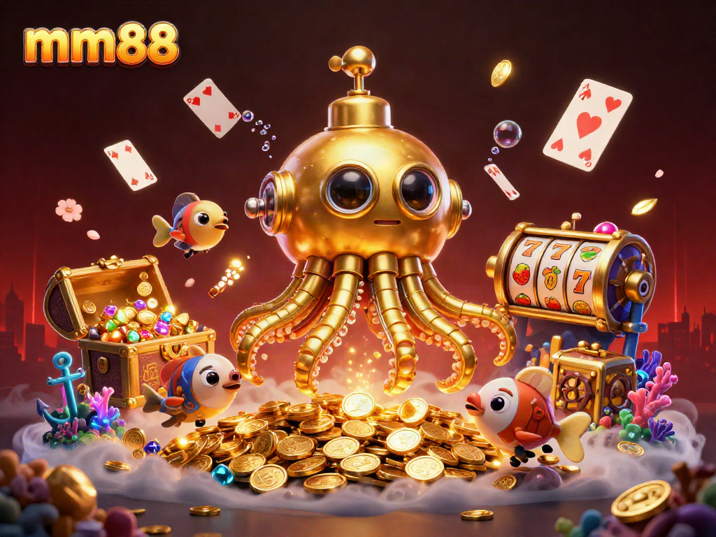 mm88 brings thrilling gaming excitement with a vibrant underwater casino adventure scene.