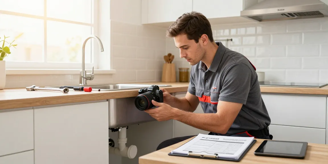 WEFIX London plumber fixing a leaky kitchen pipe, showcasing professionalism in home improvement services.