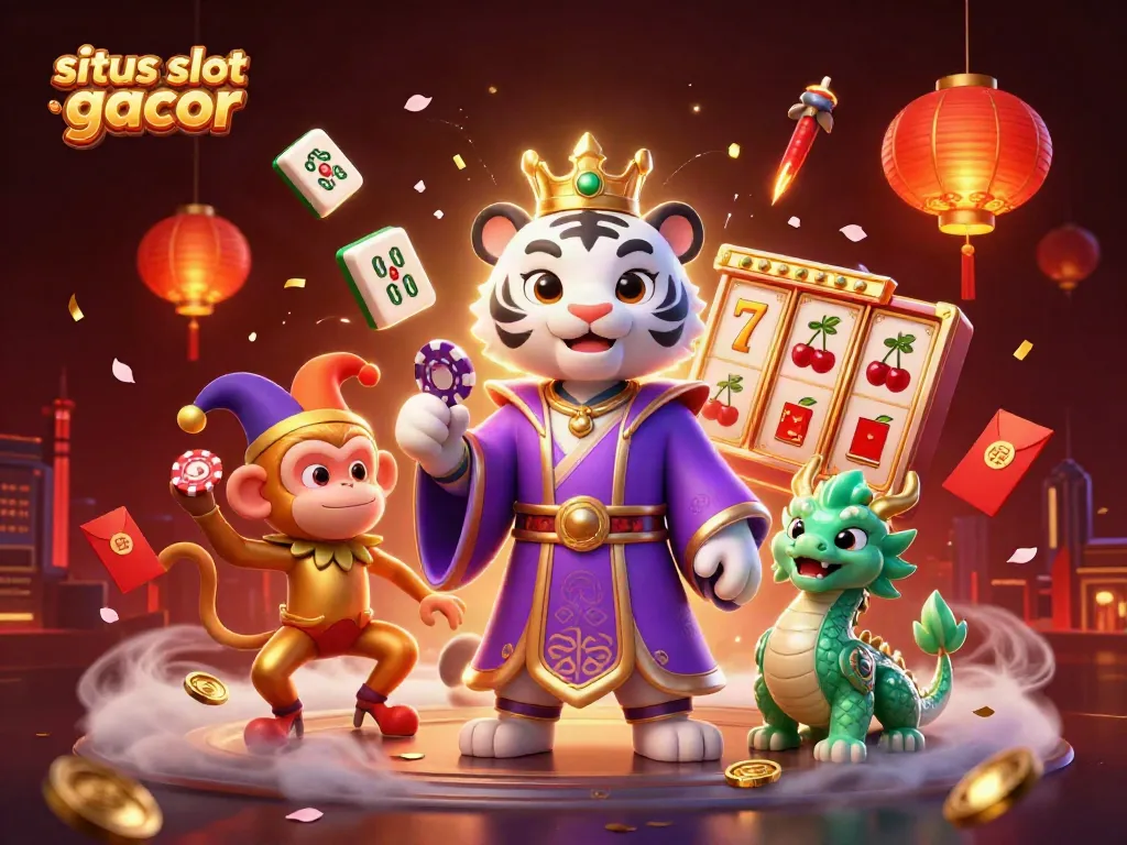 Experience the excitement of situs slot gacor with vibrant characters and dynamic casino elements.