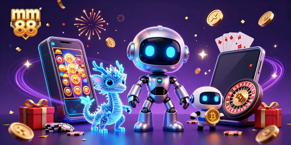 Experience the thrill of mm 88 - a vibrant 3D casino scene with dynamic characters and gaming elements.