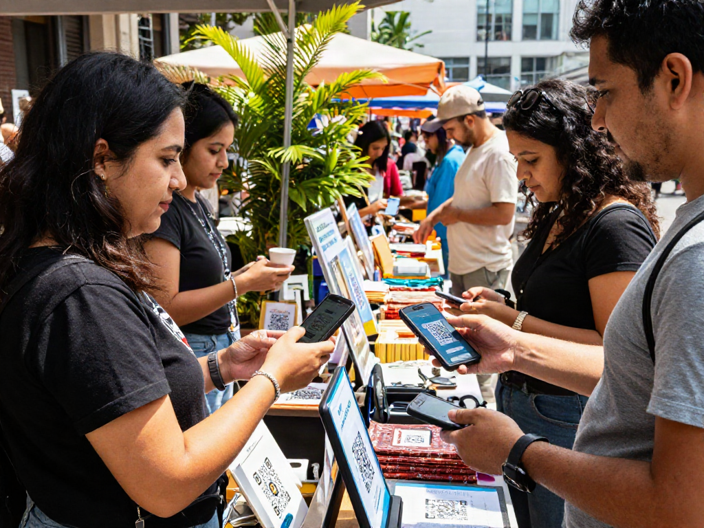 Interaction at a marketplace using slot qris QR code for seamless transactions