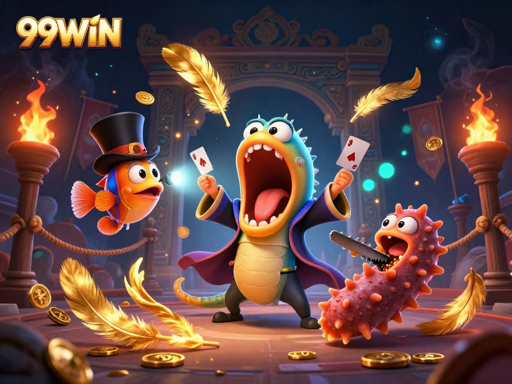 Experience thrilling gambling action at 99WIN with vibrant casino-themed 3D illustration full of excitement and detail.