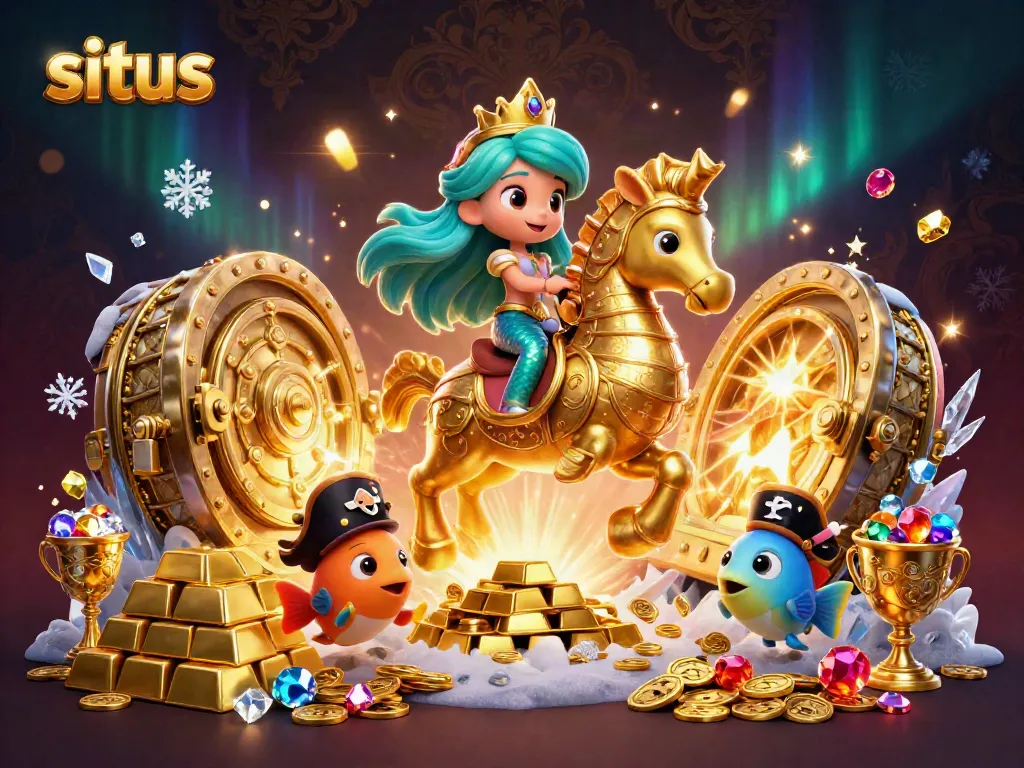 Experience thrilling gaming action at situs, featuring a vibrant underwater casino scene with treasure and adventure.
