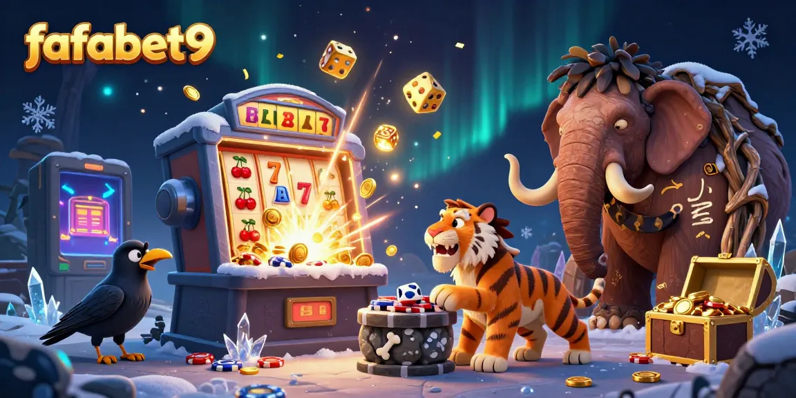Engage with fafabet9 in a thrilling prehistoric casino adventure featuring dynamic gaming elements and vibrant characters.