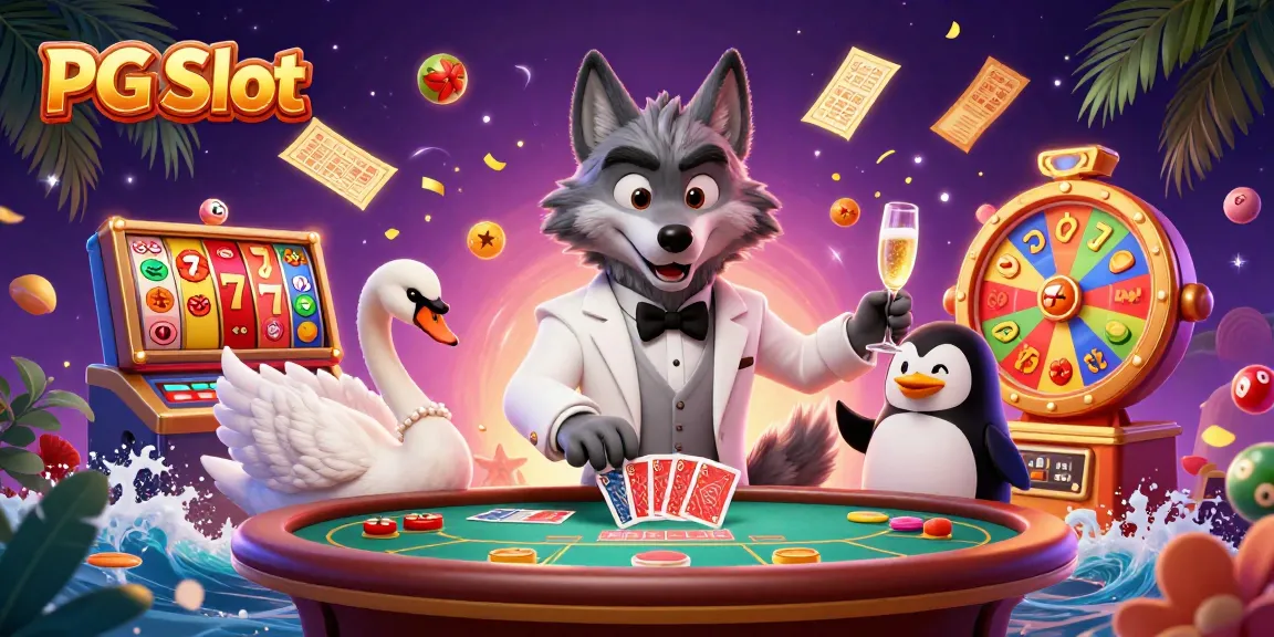 Permainan PG Slot yang seru di meja baccarat dengan karakter hewan lucu.