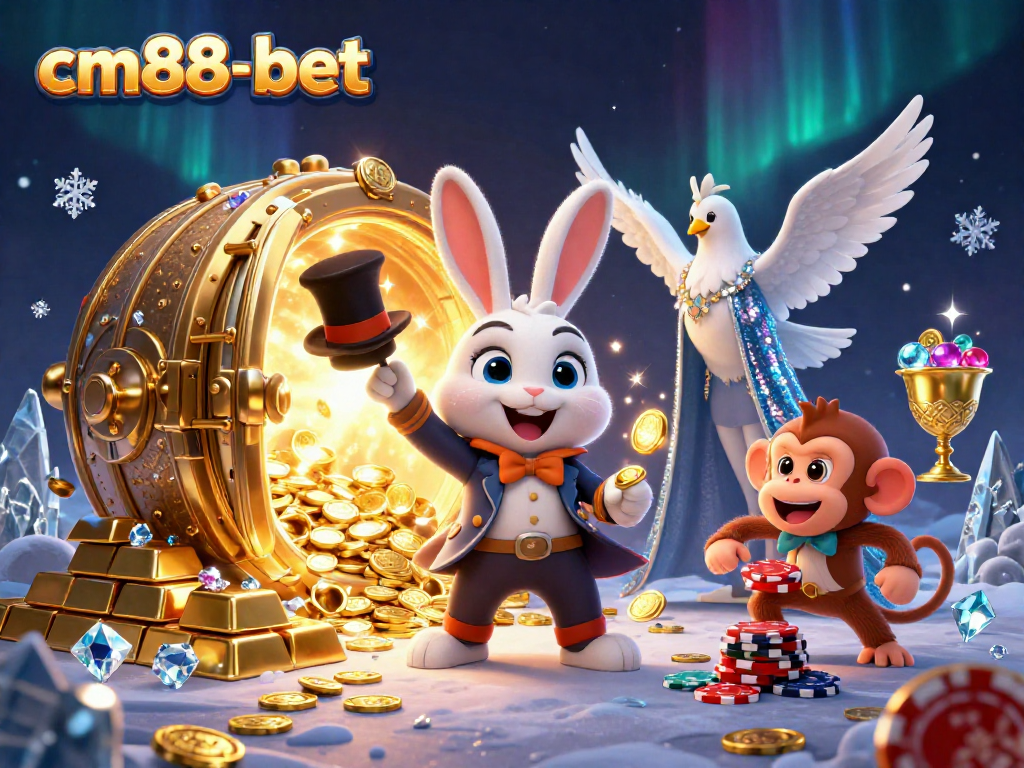 Elevate your gaming experience with cm88-bet's magical casino scene, featuring enchanting characters and sparkling treasures.