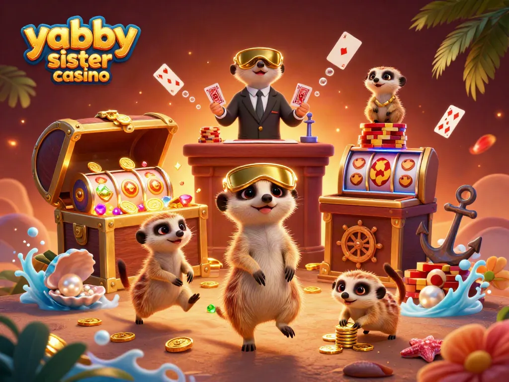 Experience excitement at the yabby sister casino with meerkats running an elaborate gaming operation.