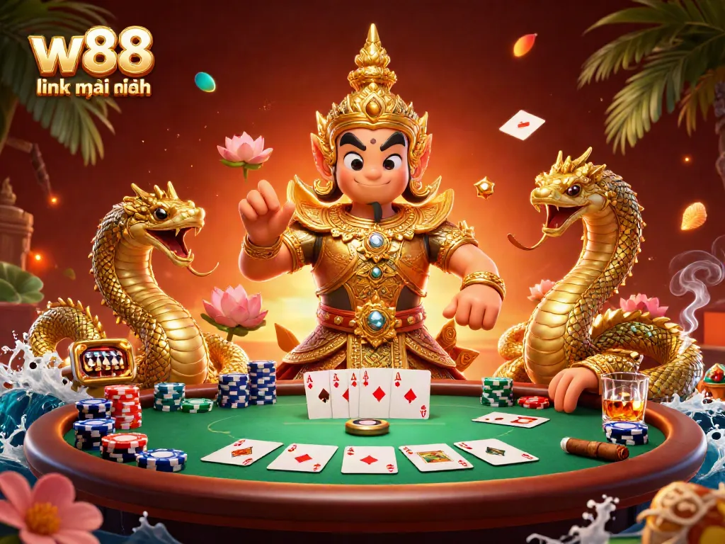 Experience vibrant action at w88 link mới nhất with lively poker gameplay and dynamic characters.