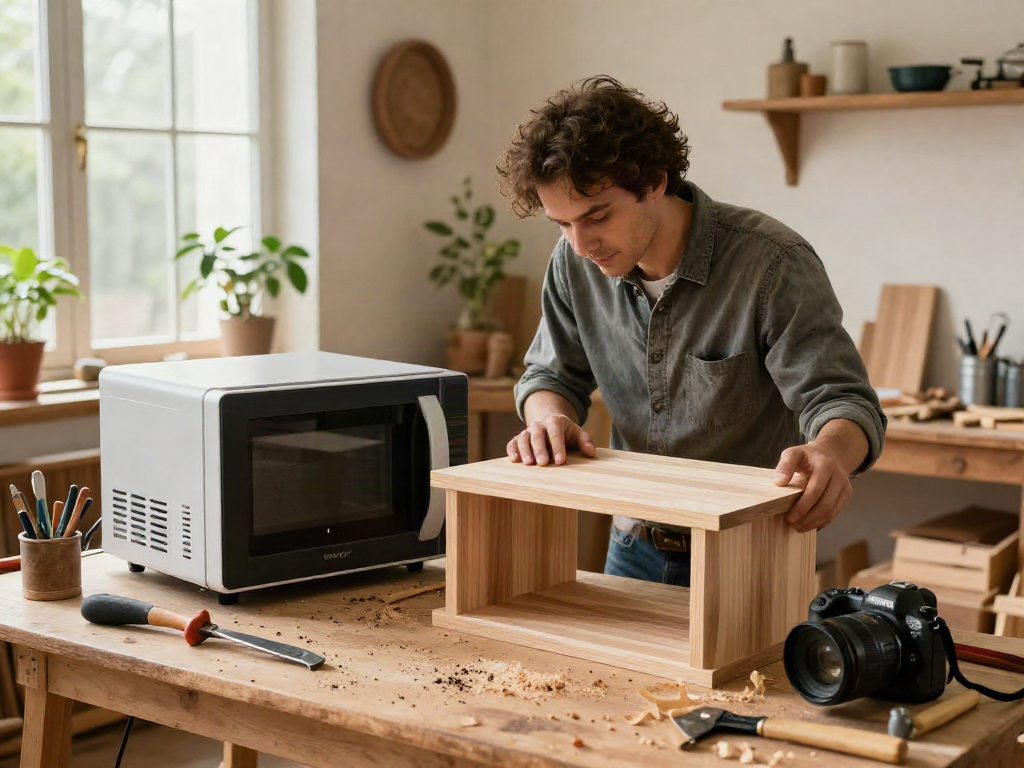 SHASHEL® microwave equipment effectively treating wood against pests in a cozy workshop.