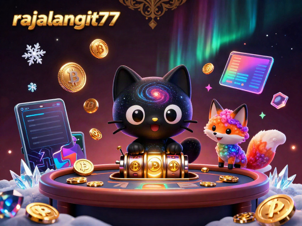 Menyambut pengalaman menang di rajalangit77 dengan kucing hitam bergalaksi dan anjing nebula dalam kasino kosmik.