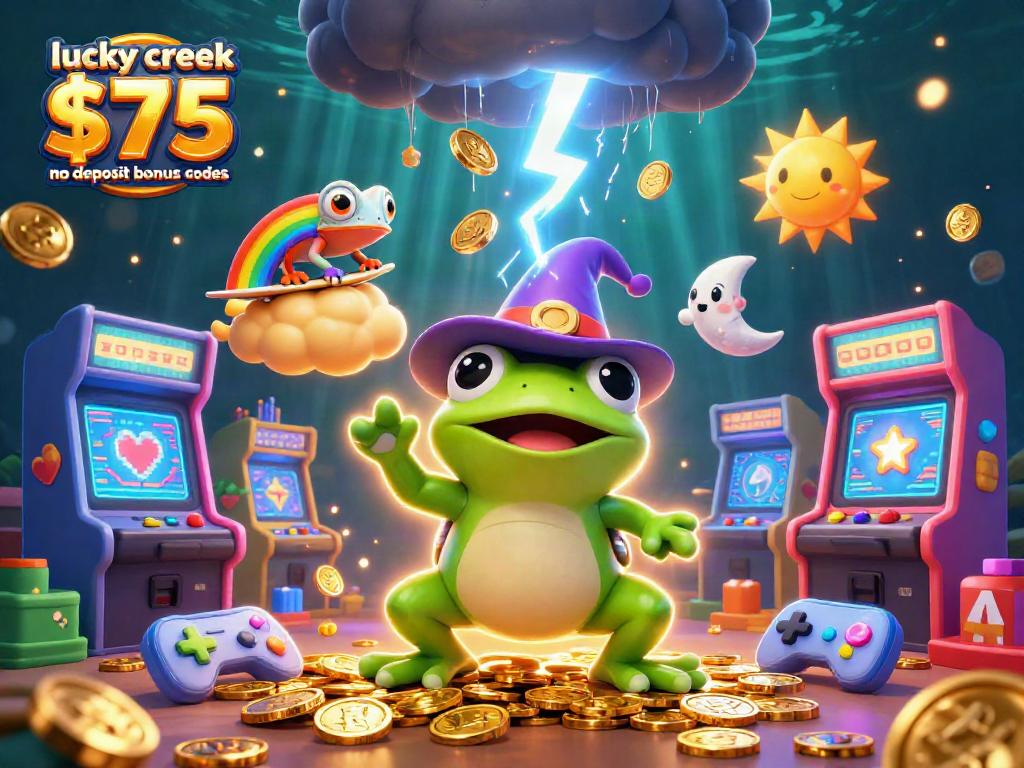 Lucky Creek $75 no deposit bonus codes brings excitement with gold coins, gaming elements, and 3D animated characters.